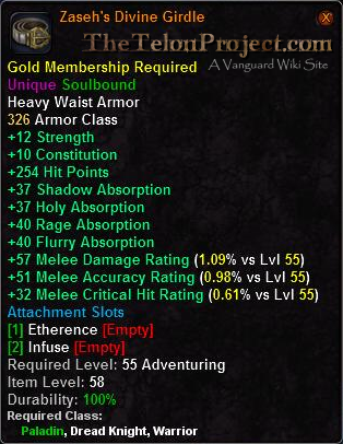In-game tooltip for Zaseh's Divine Girdle