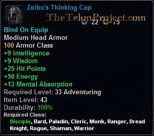 In-game tooltip for Zelbu s Thinking Cap