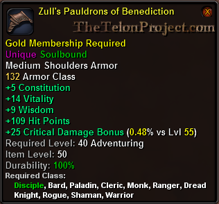 In-game tooltip for Zull s Pauldrons of Benediction