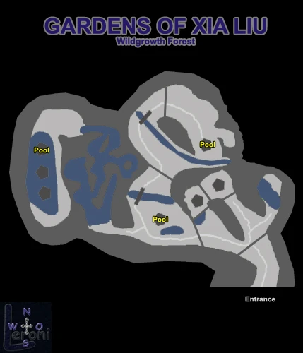 Map of Gardens of Xia'Liu