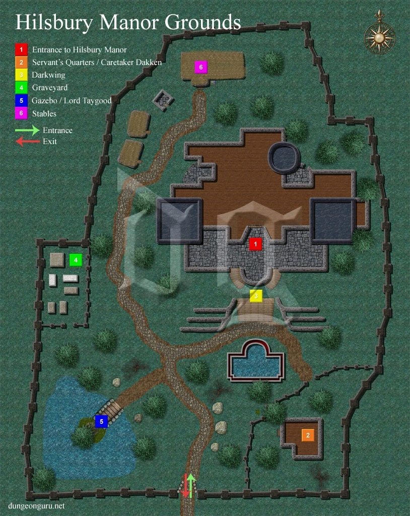 Map of Hilsbury Manor