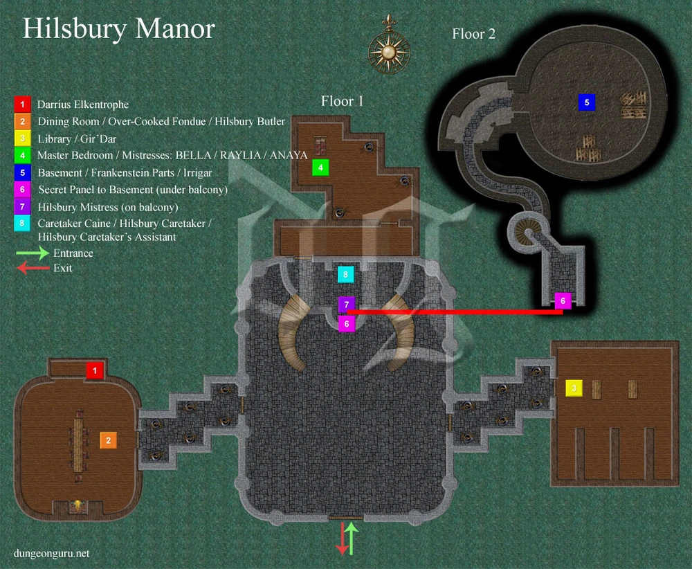 Map of Hilsbury Manor