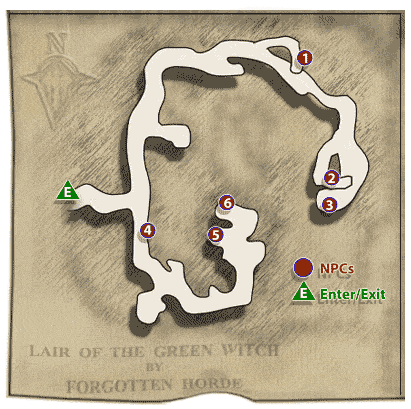Map of Lair of the Green Witch
