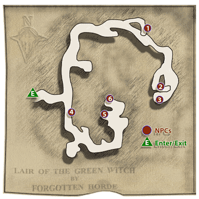 Map of Lair of the Green Witch