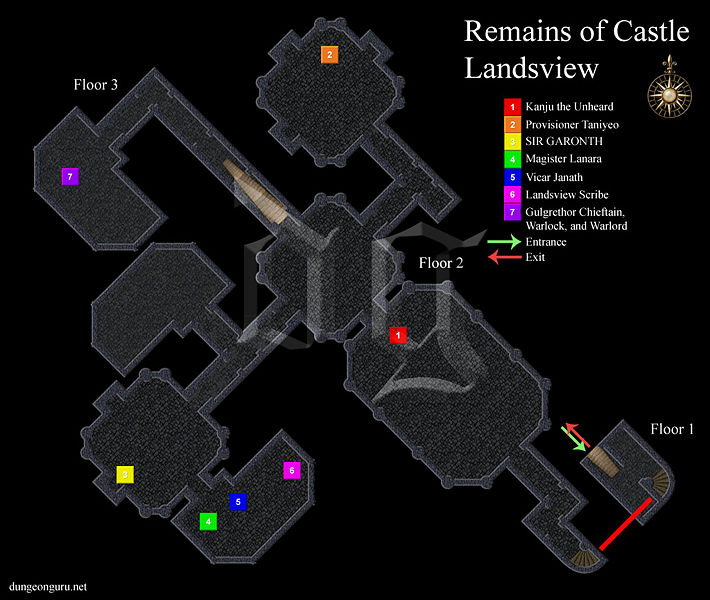 Map of Remains of Castle Landsview