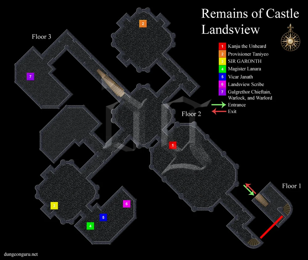 Map of Remains of Castle Landsview