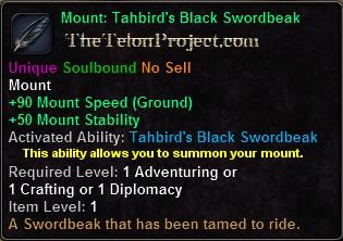 Mount: Tahbird's Black Swordbeak