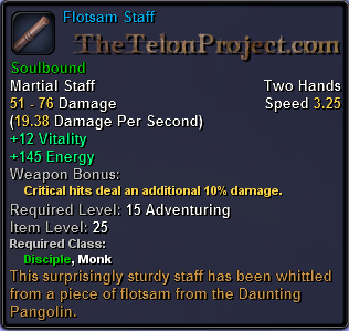 In-game tooltip for Flotsam Staff