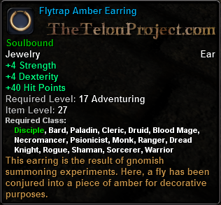 In-game tooltip for Flytrap Amber Earring