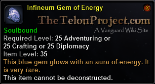 In-game tooltip for Infineum Gem Of Energy