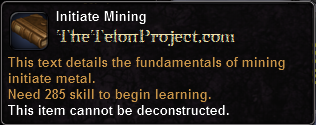 In-game tooltip for Initiate Mining