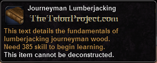 In-game tooltip for Journeyman Lumberjacking
