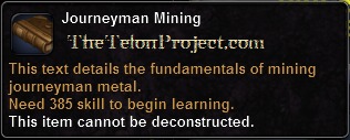 In-game tooltip for Journeyman Mining