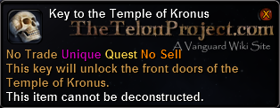 In-game tooltip for Key To The Temple Of Kronus
