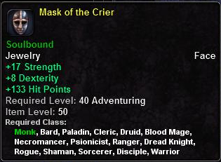 In-game tooltip for Mask Of The Crier