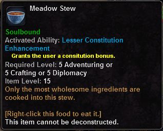 In-game tooltip for Meadow Stew