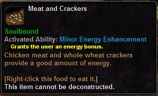 In-game tooltip for Meat And Crackers