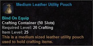 In-game tooltip for Medium Leather Utility Pouch