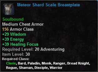 In-game tooltip for Meteor Shard Scale Breastplate