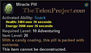 In-game tooltip for Miracle Pill