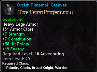 In-game tooltip for Orcish Platemail Greaves
