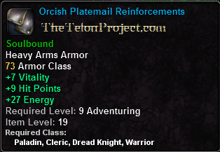 In-game tooltip for Orcish Platemail Reinforcements