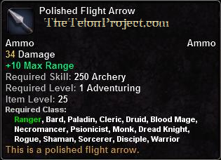 In-game tooltip for Polished Flight Arrow