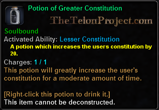 In-game tooltip for Potion Of Greater Constitution