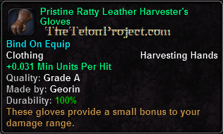 In-game tooltip for Pristine Ratty Leather Harvester's Gloves