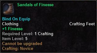 In-game tooltip for Sandals Of Finesse