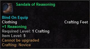 In-game tooltip for Sandals Of Reasoning