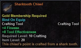 In-game tooltip for Sharktooth Chisel
