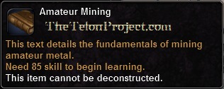 In-game tooltip for Amateur Mining