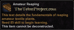 In-game tooltip for Amateur Reaping