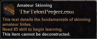 In-game tooltip for Amateur Skinning