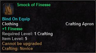 In-game tooltip for Smock Of Finesse