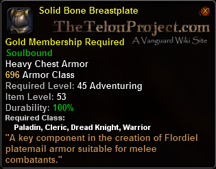 In-game tooltip for Solid Bone Breastplate
