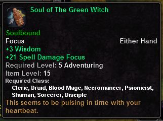 In-game tooltip for Soul Of The Green Witch