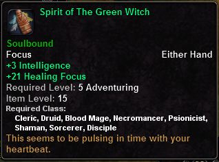 In-game tooltip for Spirit Of The Green Witch