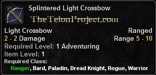 In-game tooltip for Splintered Light Crossbow