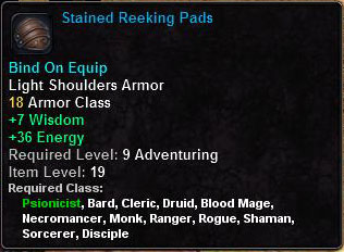 In-game tooltip for Stained Reeking Pads