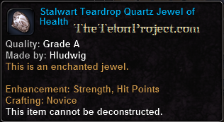 In-game tooltip for Stalwart Teardrop Quartz Jewel Of Health