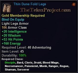 In-game tooltip for Thin Dune Fold Legs