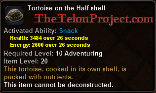 In-game tooltip for Tortoise On The Half-shell