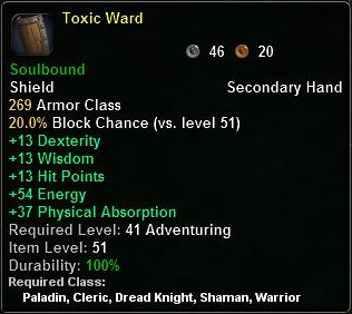 In-game tooltip for Toxic Ward