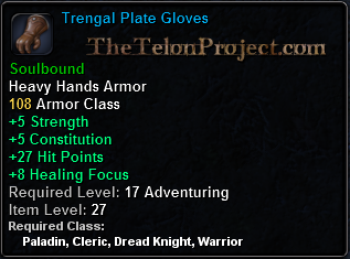 In-game tooltip for Trengal Plate Gloves