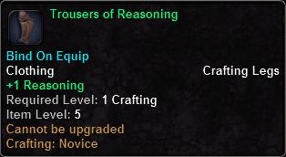 In-game tooltip for Trousers Of Reasoning