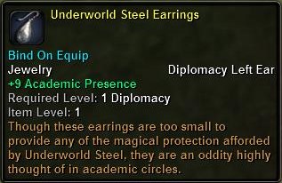In-game tooltip for Underworld Steel Earrings