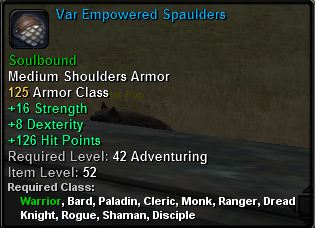 In-game tooltip for Var Empowered Spaulders