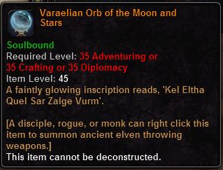 In-game tooltip for Varaelian Orb Of The Moon And Stars